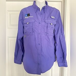 Columbia Womens PFG (Performance Fishing Gear) Bahama II LS Button Shirt, M EUC
